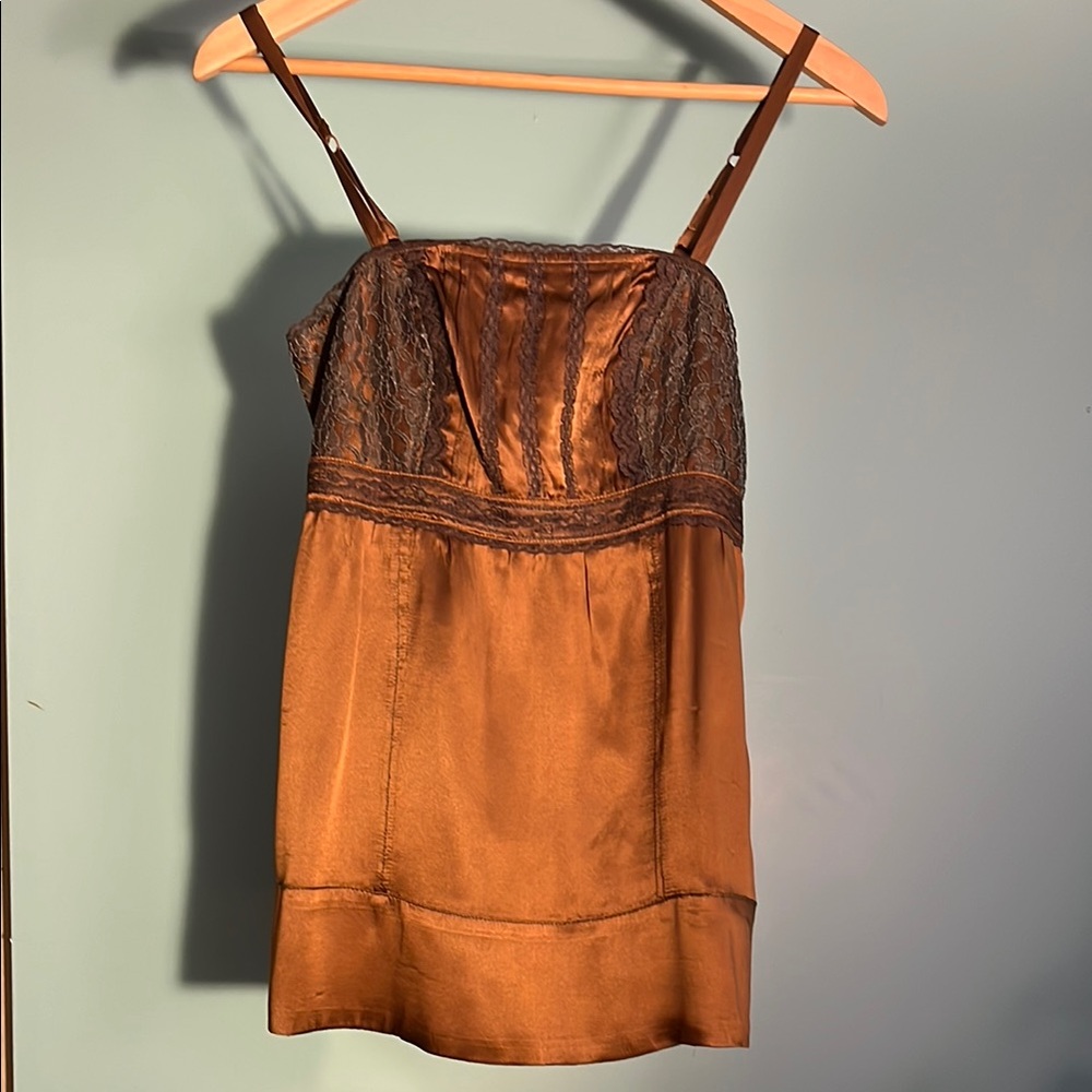 Elegant Brown Satin Camisole
